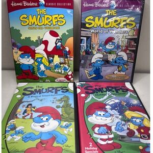The Smurfs DVD Lot of 4 Season 1 Vol 1 Holiday‎ Celebration World of Wonders 80s